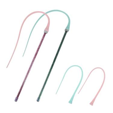 Imagem de MiOYOOW 2 Peças De Brinquedo Para Gatos, Interativo Silicone Provocar A Cauda Ratos Com Substituíveis Gatos Domésticos, Exercício Perseguição Gatinhos