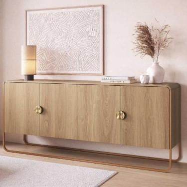 Imagem de Buffet Sala Orgânico 180cm x 75cm c/ 4 Portas e Pés em Metal - Artesan