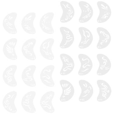 Imagem de Colaxi 24 peças de estênceis para pintura facial, modelos de pintura facial laváveis e reutilizáveis, modelo de desenho para festa, baile de máscaras,