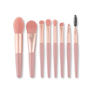 Imagem de Kit 8 Pincéis Profissionais para Maquiagem com Cerdas UltraMacias