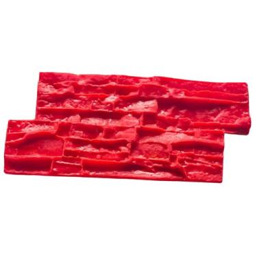 Imagem de Ioensy Tapete de carimbos de concreto, impressão de piso de poliuretano, vermelho decorativo com 2 alças, carimbo de cimento com textura de pedra para pátio