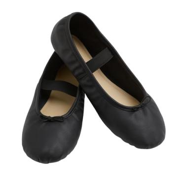 Imagem de Sapatilha meia ponta em Couro Sintético Encantada ballet nas cores Rosa, Preto, Branco e Bege (número 22 ao 40) Conforto, Resistência e Liberdade para cada Movimento. (Preto, BR, Criança de 4 a 8 anos, Numérico, 27)