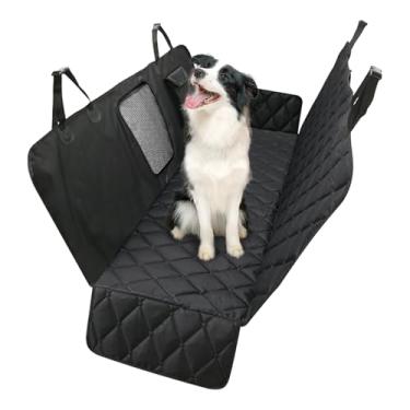 Imagem de COSY105C Capa de assento de carro para banco traseiro, protetor de assento de carro à prova d'água para cães com abas laterais, capa de banco traseiro de cachorro à prova de arranhões, rede para cães
