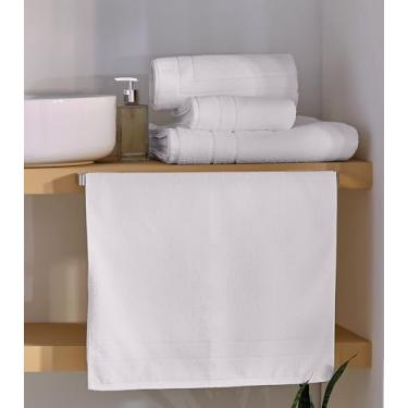 Imagem de Kit Com 2 Toalhas Banho Teka Profiline Hotel e Pousada Alto Gramatura Fio Duplo Toque Macio e Super Absorção Branca 86x140cm (SUPERIOR)