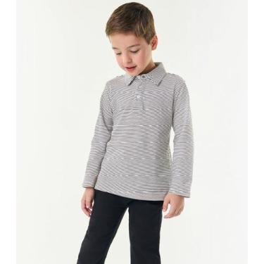 Imagem de Camisa Listrada Infantil Manga Longa Trick Nick Bege, 2, Bege