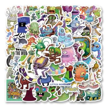 Imagem de Pacote de 63 peças de adesivos My Singing Monsters, adesivos bonitos de vinil estéticos à prova d'água para garrafa de água, laptop, telefone, skate, diário para crianças, adolescentes e adultos para