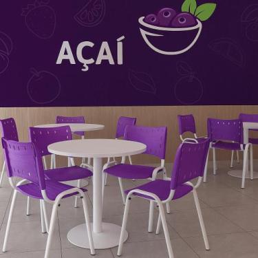 Imagem de Cadeira Iso Base Branco Igreja, Escola, Escritório - Violeta Kit 10 Pe