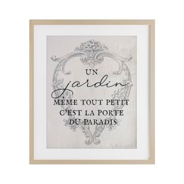Imagem de Stupell Industries Frase francesa com borda vintage bétula emoldurada design sob vidro por Lil' Rue, 16 x 13
