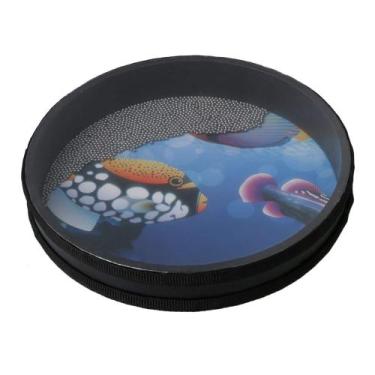 Imagem de Tambor de mão Yibuy Sound Drum Percussion Ocean Drum 25,3 cm