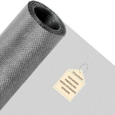 Imagem de UtauHom Tela de tela de janela, 47 "x98" (120 x 250 cm) cinza, tela de fibra de vidro durável ajustável DIY para janelas e portas, fácil de instalar para pátio, porta deslizante, varanda e ventilação
