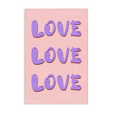 Imagem de Stupell Industries Design de arte de parede em tela Love Bubble Lettering por Pooja Dave, 61 x 40 cm