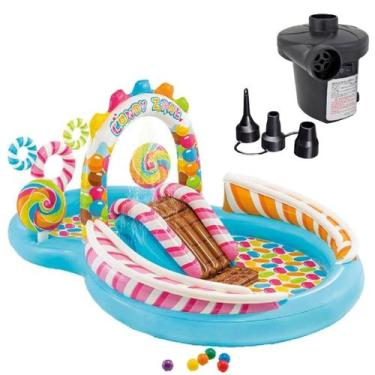 Imagem de Piscina playground intex inflável candyzone + bomba elétrica, 110V
