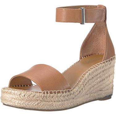 Imagem de Franco Sarto Sandália feminina Clemens Espadrille Wedge, Couro marrom conhaque, 41