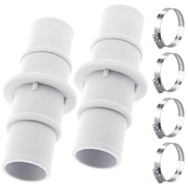 Imagem de TonGass (Pacote com 2) Acoplamento de conector adaptador de mangueira de piscina de 3,8 cm ou 3,5 cm para aspirador de piscina, acoplamento adaptador de mangueira de aspirador de pó para piscinas de