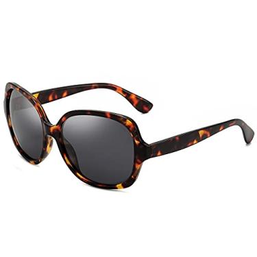 Imagem de Dollger Óculos de sol polarizados grandes para mulheres e homens, óculos de sol quadrados grandes com proteção UV para mulheres, B: Armação de tartaruga marrom, lente cinza, G