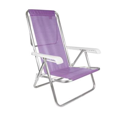 Imagem de Cadeira De Praia Piscina Reclinável 8 Posições Alumínio Mor Cor:lilas Lilas