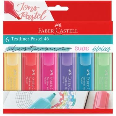 Imagem de Marca Texto FABER CASTELL Textliner Pastel Marcador 6 Cores - Faber-Ca