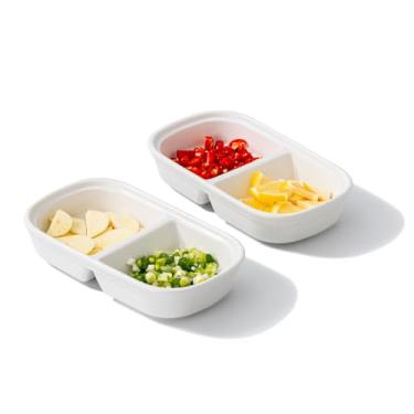 Imagem de KAMAIDI 2 peças de pratos de cerâmica, aço inoxidável, soja, tomate, molho, sal, vinagre, açúcar, especiarias, sabor, condimento, tigelas de mergulho, churrasco, coreano, pratos de cozinha doméstica