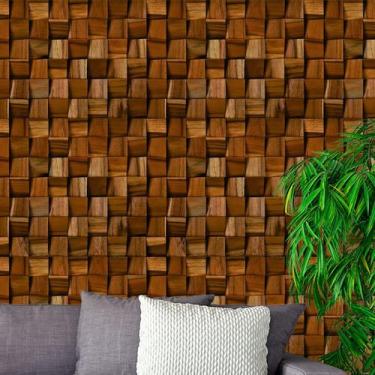 Imagem de Papel de Parede Adesivo Madeira Mosaico - 055 - Multimpressão