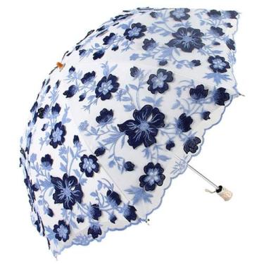 Imagem de Guarda-sol UV Honeystore Vintage Lace, dobrável, azul marinho