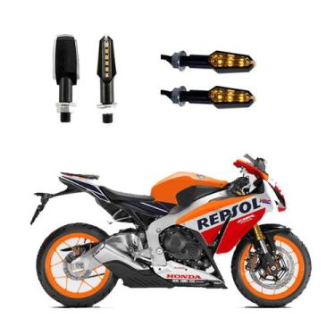 Imagem de KIT 4 Luz Seta Esportiva Pisca de Led Modelo P29 Para Moto Honda CBR 1