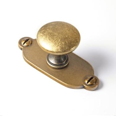 Imagem de Goo-Ki Puxadores de gaveta de armário de latão antigo com espaçador de placa traseira - pacote com 6 puxadores de barra de latão retrô vintage, puxadores de furo único, ferragens de cozinha