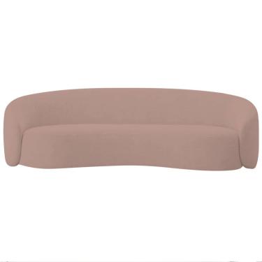 Imagem de Kit Sofá 3 Lugares 200cm E 2 Poltronas Orgânica Luxo Recepção Amore Linho Cor Rosê