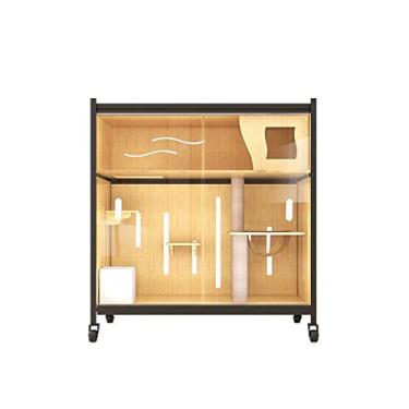 Imagem de Gaiola grande para gatos gaiola dupla camada gato villa gato sala de entrega gaiola grande gato casa gato gabinete gato (T2) animal animais de estimação gaiola casa cercado canis