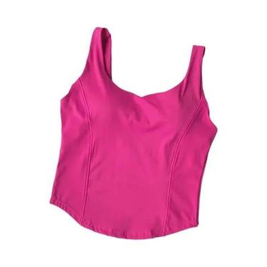 Imagem de Top Esportivo Feminino Sexy Sem Costura, Cropped, Sem Mangas, Estilo T