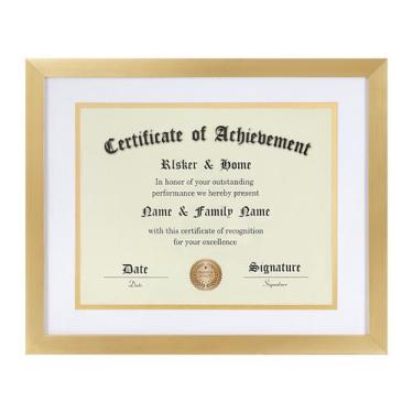 Imagem de Moldura certificada ELSKER&HOME Classic Gold para 8,5 x 11 polegadas