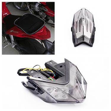 Imagem de Topzone Lightings Lanterna traseira de LED de motocicleta com luz traseira de freio com indicadores de luz de seta integrados para MV Agusta 11-13 F3
