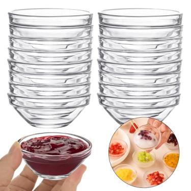 Imagem de LOYORTY 20 tigelas pequenas de vidro, copos de molho de 7,6 cm, 70,9 g, tigelas para imersão, mini tigela empilhável, lava-louças, micro-ondas, congelador