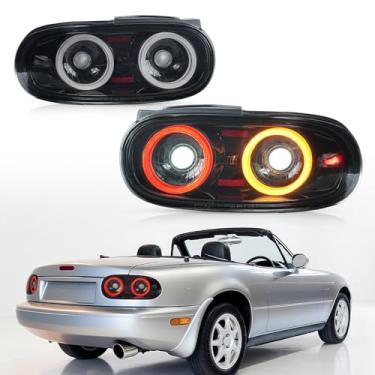 Imagem de Archaic Luzes traseiras de LED compatíveis com Mazda MX-5 MK1 Miata NA 1990-1997, w /Animação 3D DRL, JDM Design Lanternas traseiras, Plug & Play, Par