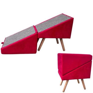 Imagem de Rampa Escada Pet, Movel Puff Cachorro Gato Antiderrapante 70CM com 5 d