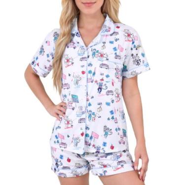 Imagem de Conjunto de pijamas Zelbuck femininos Y2k Preppy Monkey Beach Shorts