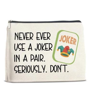 Imagem de Bolsa de maquiagem UPNEGE Funny Mahjong impermeável para mulheres