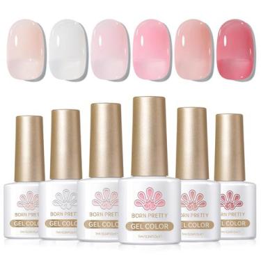 Imagem de Conjunto de esmaltes de gel Born Pretty Milky White Jelly Nude Pink