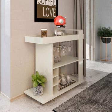 Imagem de Barzinho Carrinho Bar Aparador com Adega Artely Amazonas, Off White