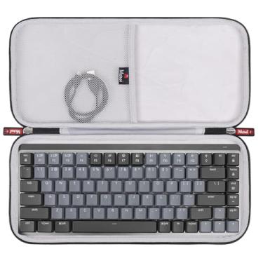Imagem de Mchoi Capa de teclado MX adequada para mini teclado iluminado sem fio mecânico MX, à prova de choque, impermeável, capa protetora para viagem (cinza, capa para MX Mechanical Mini)