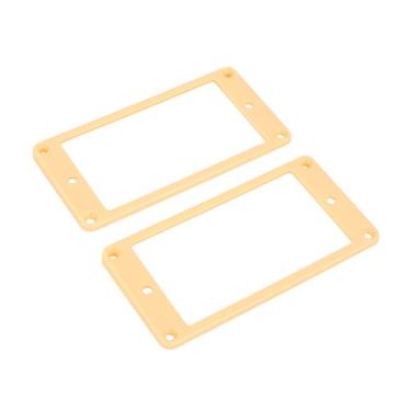 Imagem de Banworks Anéis Humbucker de plástico inclinado superior plano captador Humbucker captador captador 3x4,3 mm moldura para guitarra elétrica Epiphone Les Paul estilo LP pacote com 2 JT/SYQG-21 creme