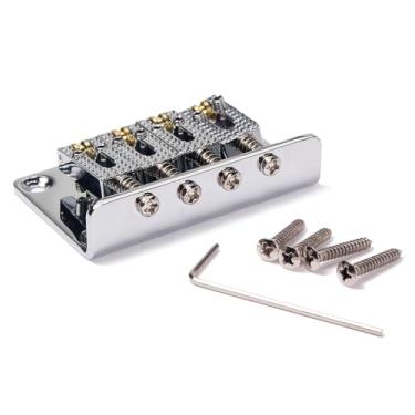 Imagem de Hard-Tail Roller Bridge 4 cordas guitarra ponte rolo Hardtail Bridge Top Load Guitar Bridge Roller Saddles para caixa de charuto guitarra