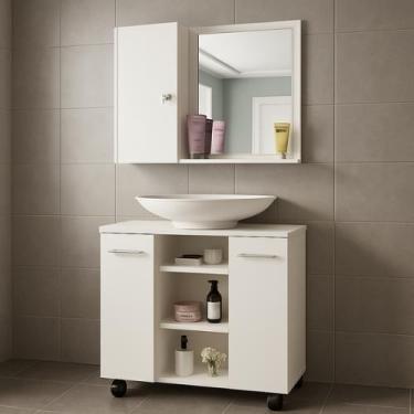 Imagem de Conjunto Para Banheiro Espelheira Gênova e Gabinete Premium - JM3 Móve