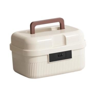 Imagem de Generic Caixa organizadora de armazenamento com trava de combinação, organizador de senha versátil, caixa de segurança para armazenar documentos, Branco