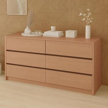 Imagem de Cômoda para Quarto com 6 Gavetas 180 cm 100% MDF Casa Lar - Casa Lar D