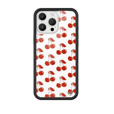 Imagem de Wildflower Capas - Compatível com Apple iPhone 16 Pro Max | Amortecedor preto protetor, certificado de teste de queda de 1,2 m, pequenas empresas de propriedade feminina | cerejas americanas - cereja