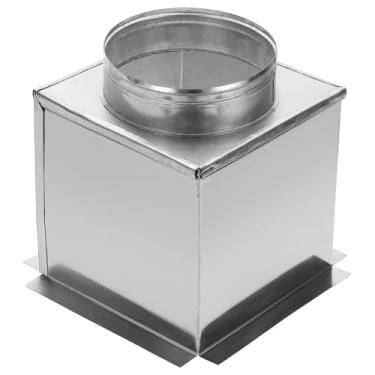 Imagem de PATIKIL Caixa de registro de teto reta HVAC, 25,4 cm x 25,4 cm x 20,3 cm, caixa de dutos de aço galvanizado, conector de ventilação para difusor de saída de ventilador de ar condicionado, HVAC, serve