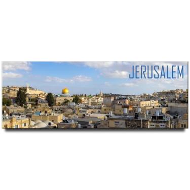 Imagem de Jerusalem Panoramic Fridge Magnet Israel Viagem Lembrança Dome of The Rock