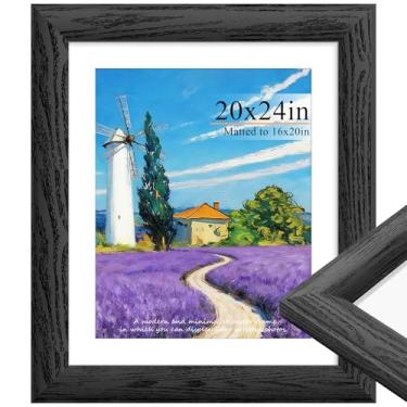 Imagem de Tinkeps Porta-retrato de 50 x 61 cm, grão de madeira preta, horizontal ou vertical, moldura de parede 50 x 61 cm, exiba imagens 40 x 50 com tapete, preto