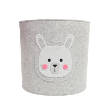 Imagem de Cesto Organizador Infantil em Poliéster Dobrável Formato Coelho- Ideal para Brinquedos e Roupas