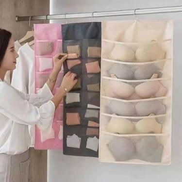 Imagem de Cabide Organizador de Guarda-Roupa Suspenso com 36 Bolsos (cinza)